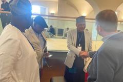 IPI Board Chairman , Marton Gergely welcomes Nigeria's information Minister, Mohammed Idris Malagi to the IPI World Congress and General Assembly in Vienna, Austria, yesterday . With the Minister were IPI Nigeria Chieftains, Raheem Adedoyin ( extreme left) and Garba Shehu.