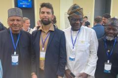 L-R: Nigeria's Minister of Information and National Orientation Mallam Mohammed Idris Malagi; Executive Director of the International Press Institute (IPI) Scott Griffen; IPI Board Member Oloriewe Raheem Adedoyin; and Chief Press Secretary to the Governor of Kwara State Rafiu Ajakaye; during the Minister's visit to the just concluded IPI World Congress/75th Anniversary in Vienna, Austria, on Friday.