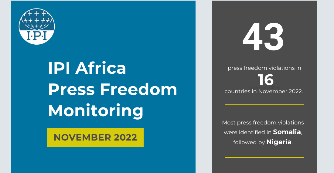 IPI Africa Press Freedom Monitoring: Journalists face continued pressure in Somalia, Nigeria, Zimbabwe, and DRC